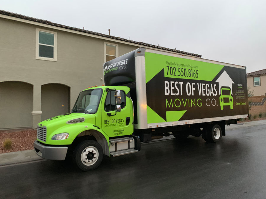 a moving truck in Henderson Nevada in a residential street